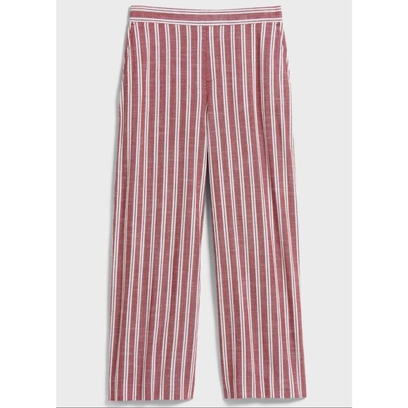 Banana Republic Rowan wide leg red tripe’s crop pant 4 - Picture 1 of 10